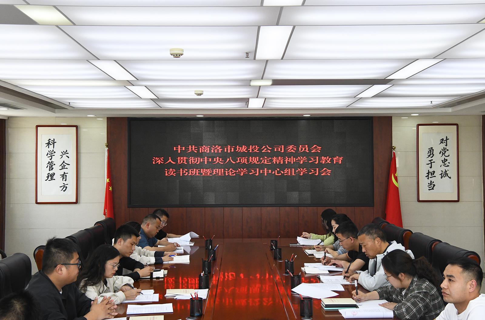 市城投公司黨委舉辦深入貫徹中央八項規定精神學習教育讀書班暨理論學習中心組學習會